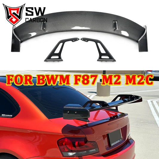 F87 M2 High Quality Carbon Fiber Swan Neck Wing for BMW F87 M2 M2Competition Car Rear Spoiler Trunk Lip Splitter Body Kit